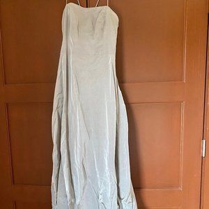 Vera Wang Taffeta Floor length silver gown